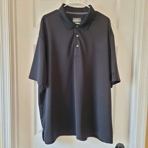 Ben Hogan Performance Men Black Ribbed Collared Short Sleeve Golf Polo Shirt 3XL